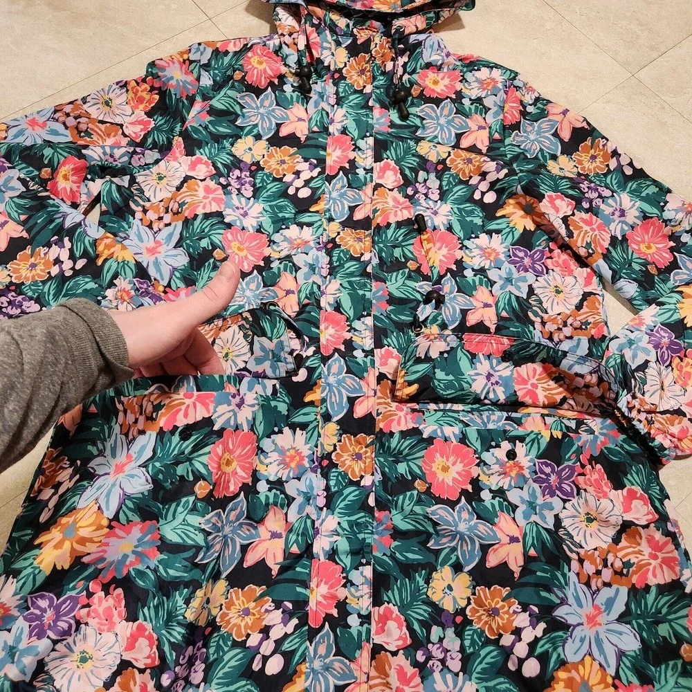 Vera Bradley Womens S Small Colorful Floral Water Resistant Raincoat Rain Jacket - Picture 9 of 16